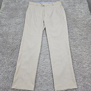 Peter Millar Golf Pants Mens 34x32 Beige Durham Performance Stretch Trouser READ